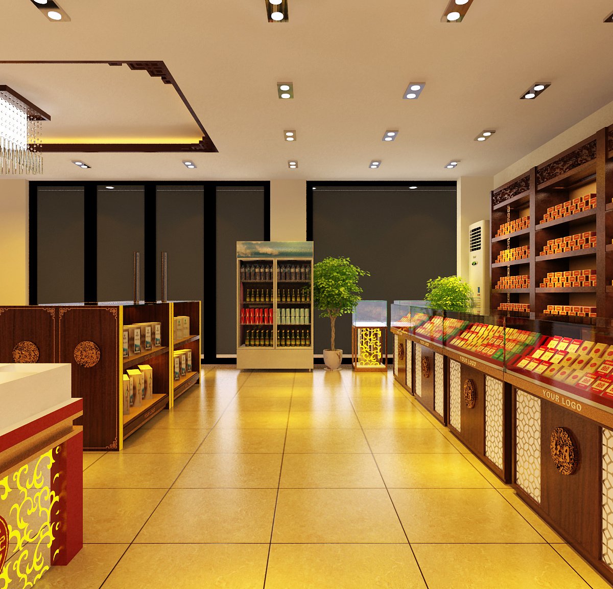 烟酒店装修平面设计图纸