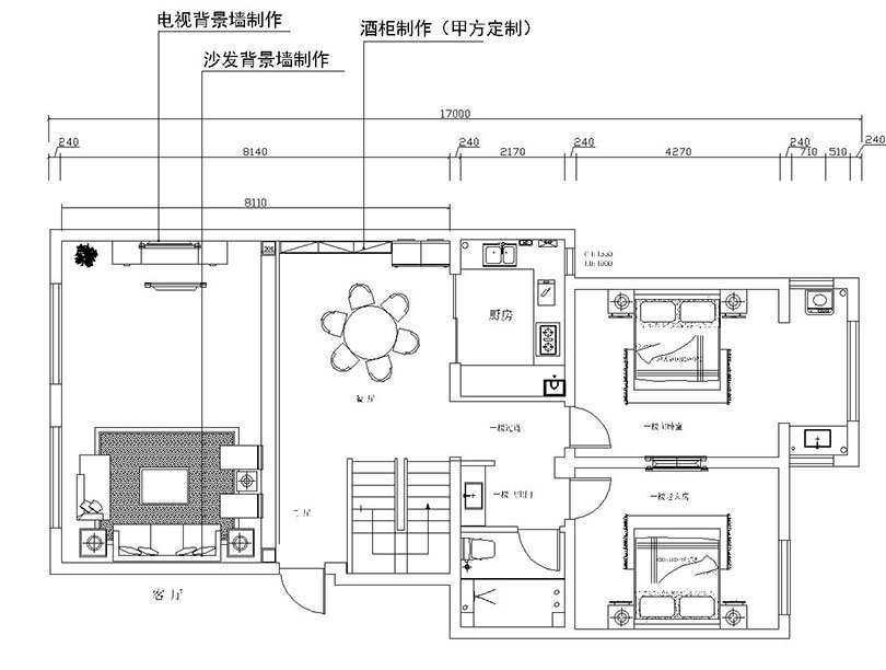 沙发背景的平面设计图