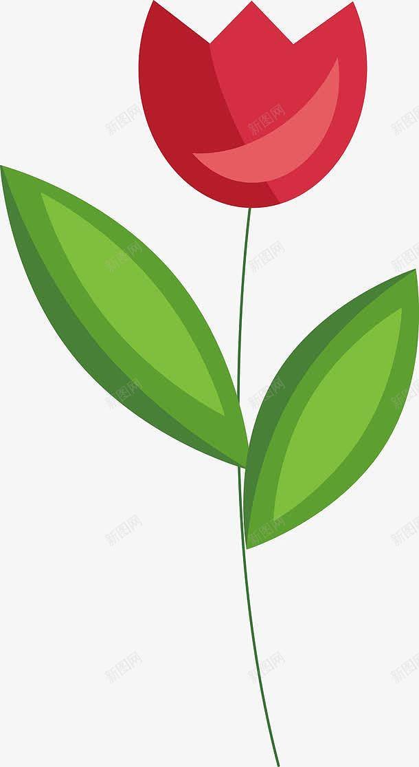 小红花剪纸平面设计