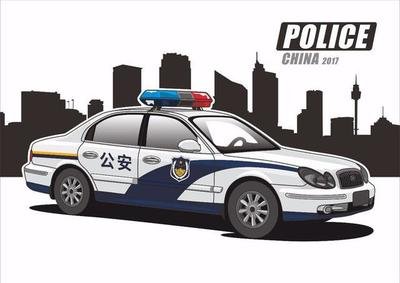 警车绘画平面设计图纸大全