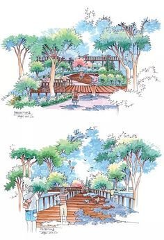 街头小游园平面设计手绘图