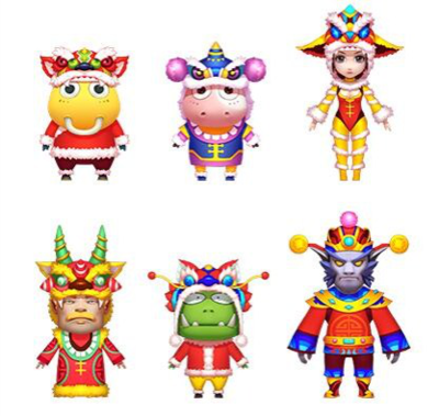 舞狮头饰平面设计