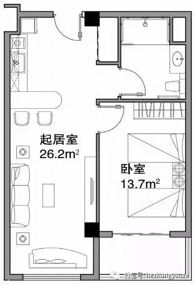 单居室平面设计